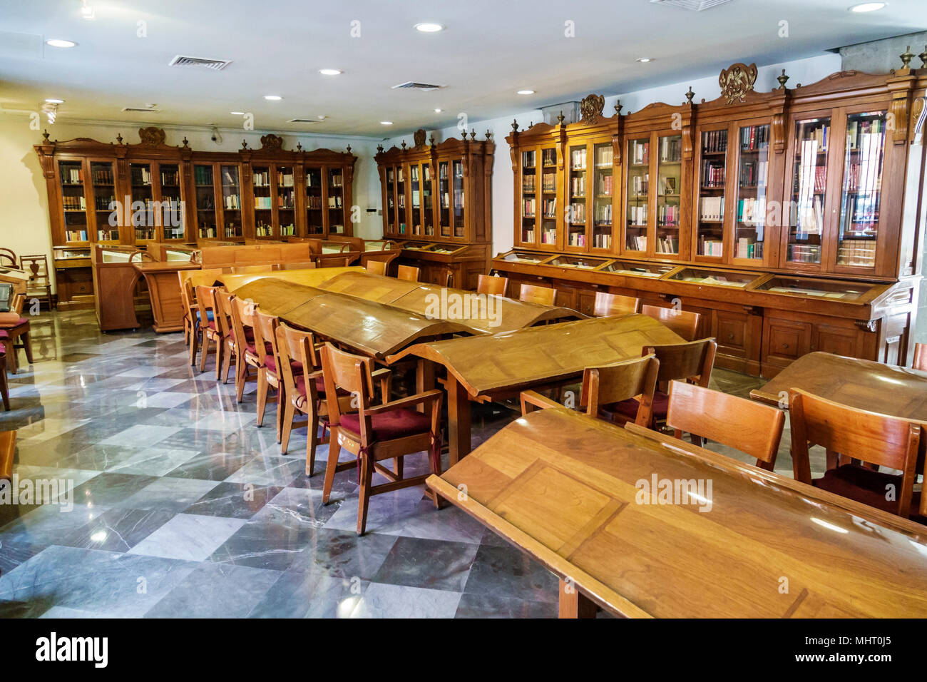 Mexiko-Stadt, Mexiko, Hispanic, Centro historico, historisches Zentrum, nationaler Präsidentenpalast, Palacio Nacional, Biblioteca del Recinto de Homenaje Stockfoto