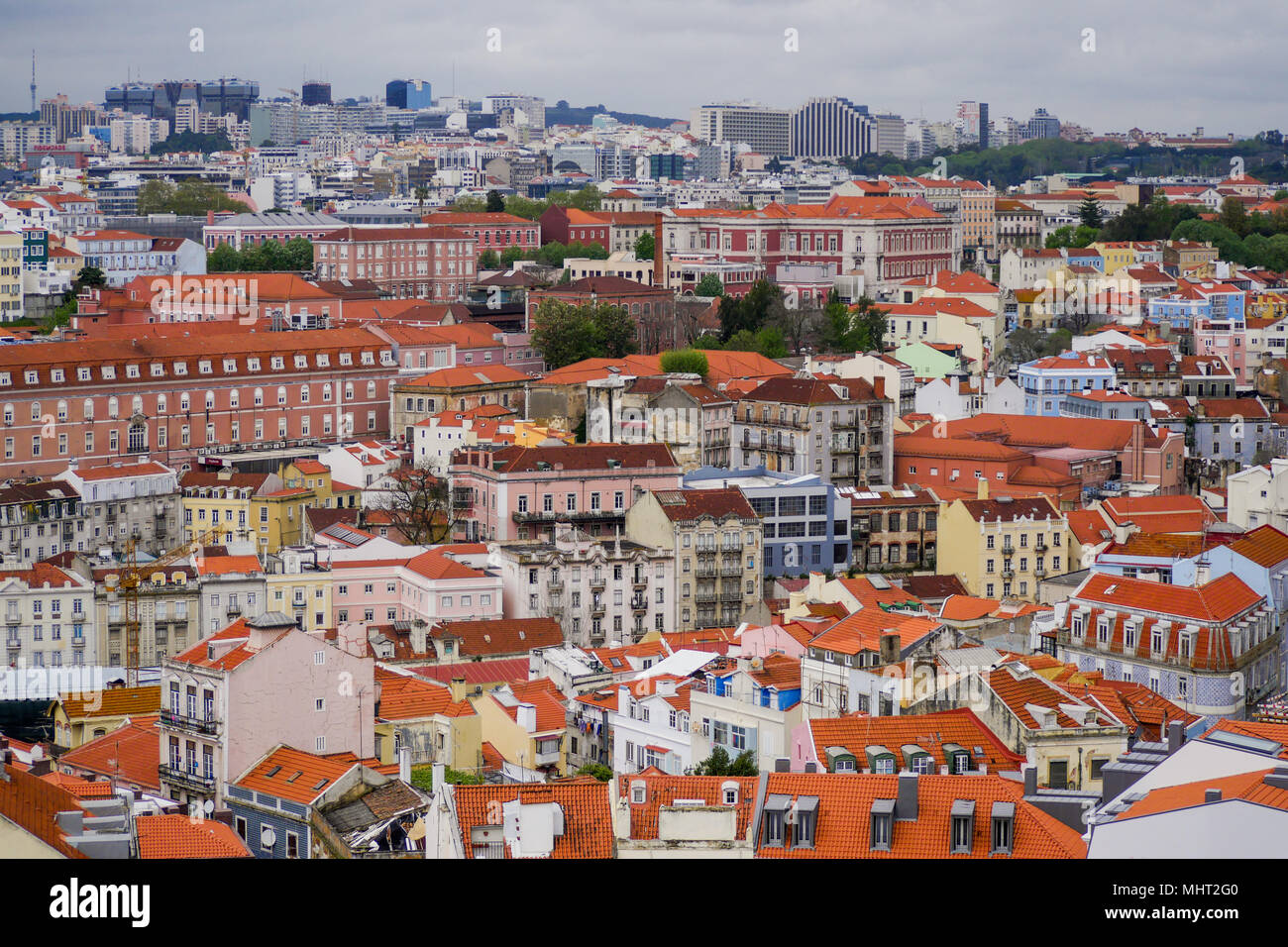 Lissabon Panorama, von der Gnade Kloster - Convento da Graça, Lissabon, Portugal gesehen Stockfoto