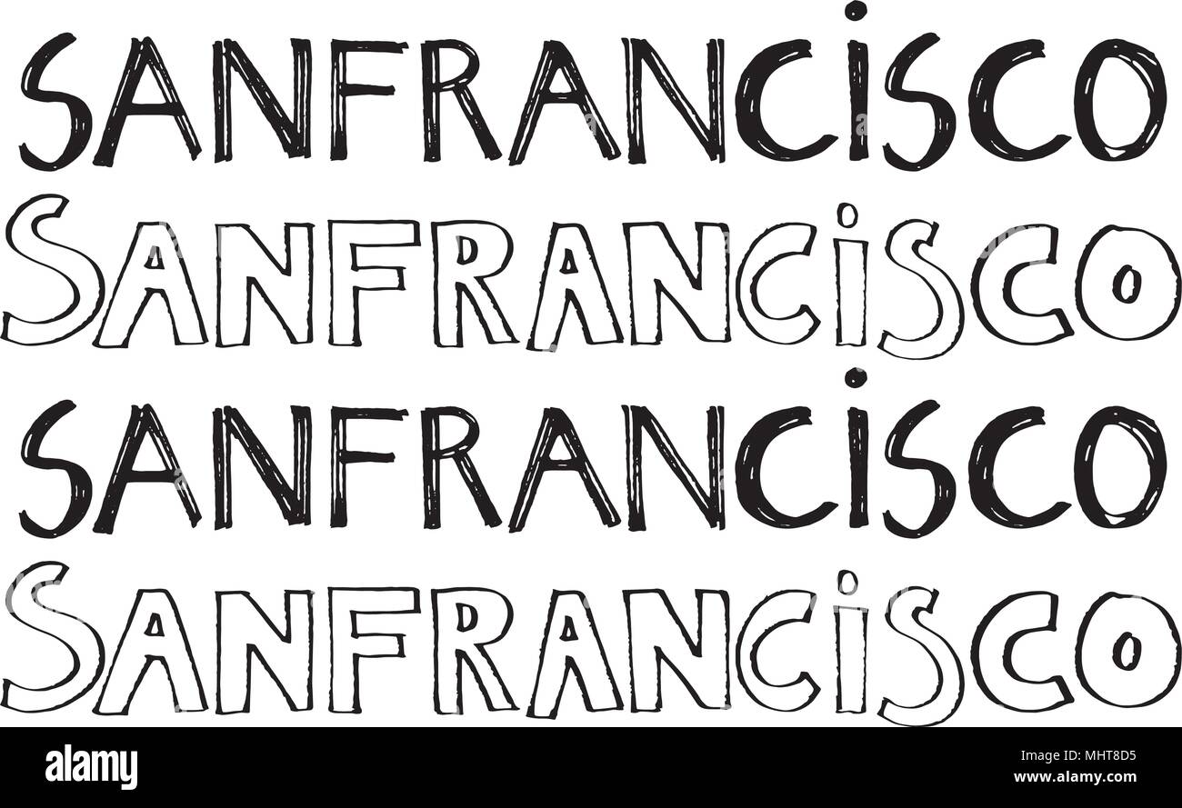 Typografie Slogan. Hand gezeichnet San Francisco Vektor für t-shirt Druck. Stock Vektor