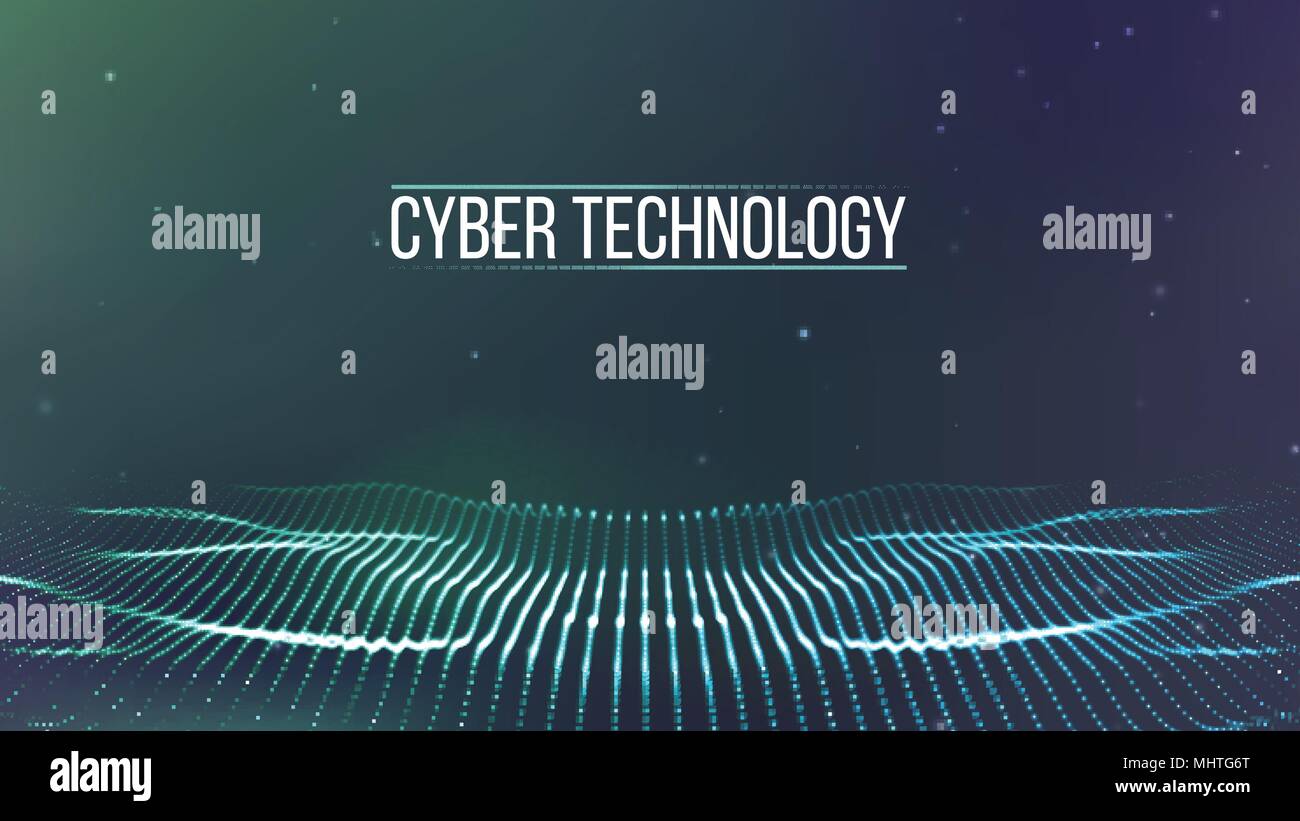 Hintergrund 3D-Gitter. Cyber Technologie Ai tech wire Netzwerk futuristische Drahtmodell. Künstliche Intelligenz. Cyber Security Hintergrund Vector Illustration Stock Vektor