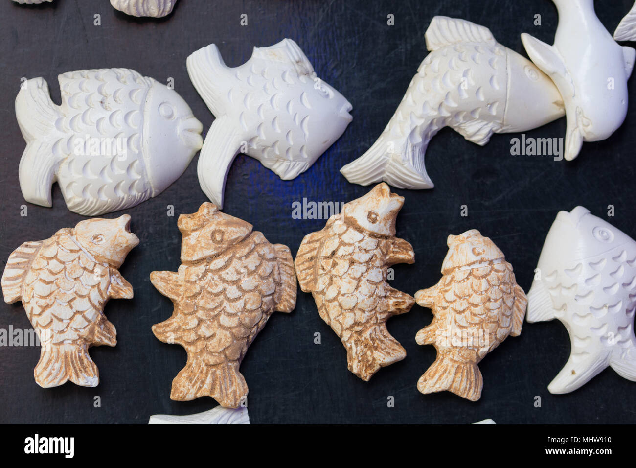 Meerschaum Ziergegenstände. Normalerweise benutzt, Magnet, Tabakpfeife, Skulpturen und Schmuck zu machen. Fast alle meerschaum ist aus Eskisehir/entfernt Stockfoto