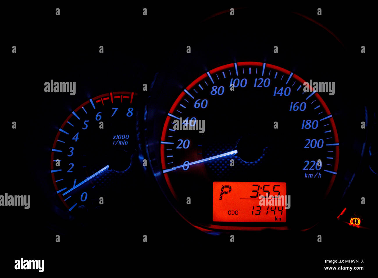 Kilometerstand Auto Hintergrund Schwarz Stockfotografie Alamy