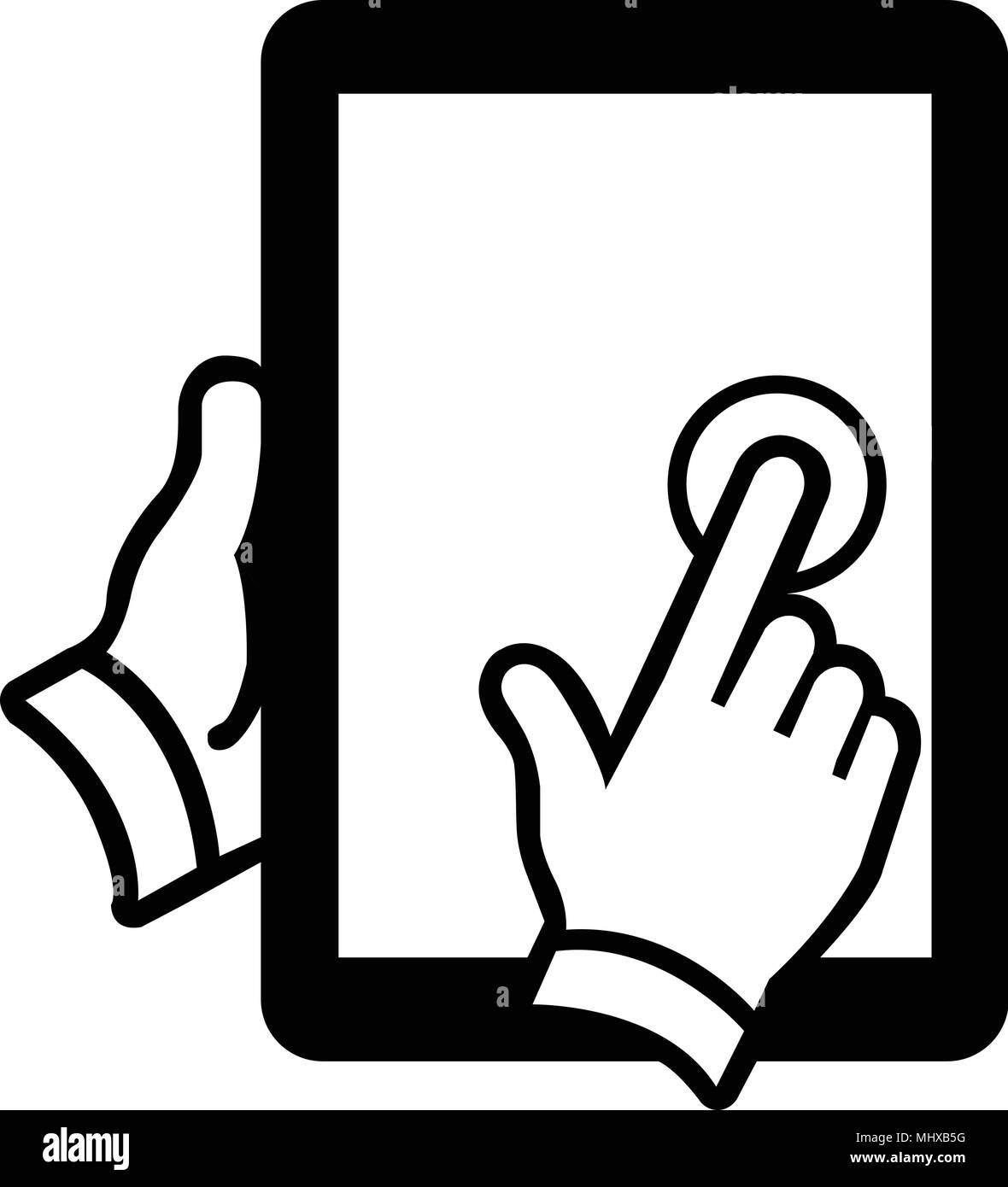 Finger klicken Sie auf das Firmenlogo, Business Konzept Stock Vektor