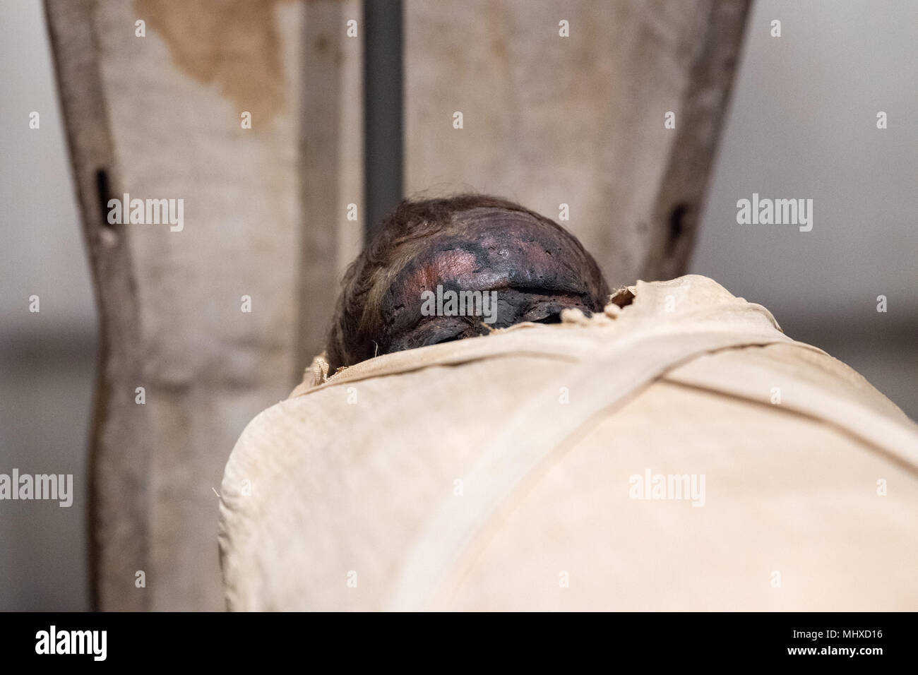 TURIN, Italien, 17. Juni 2017 - Besuch der Total renewd Welt berühmten Ägyptischen Museum mit einer riesigen Sammlung von Gegenständen, Mami, Statuen Stockfoto