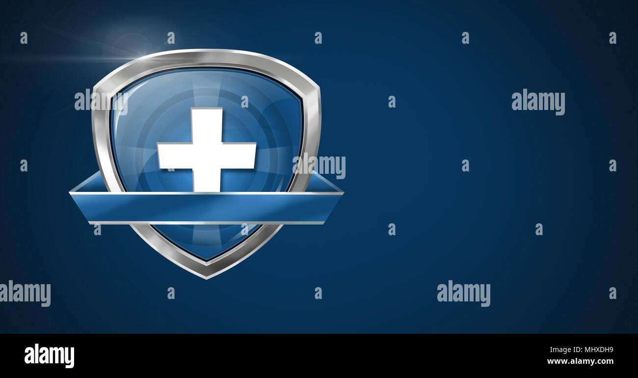 Gesundheit Schild auf blauem Hintergrund Stockfoto