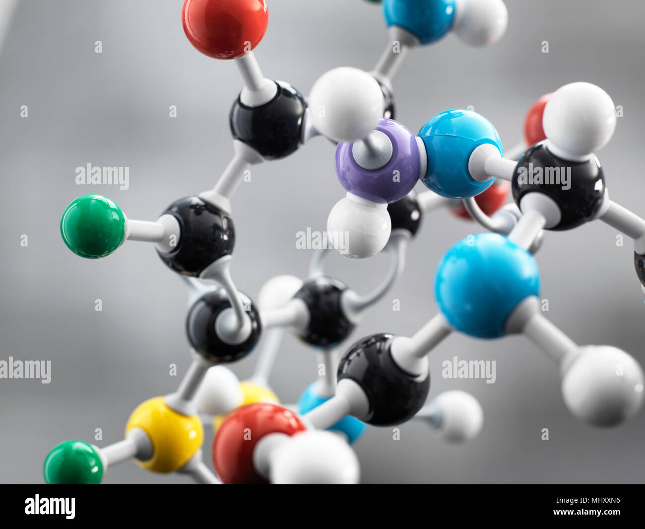 Noch immer leben eines Kugel-Stab-Modell zur Veranschaulichung eine chemische Formel, die in der Forschung verwendet werden Stockfoto