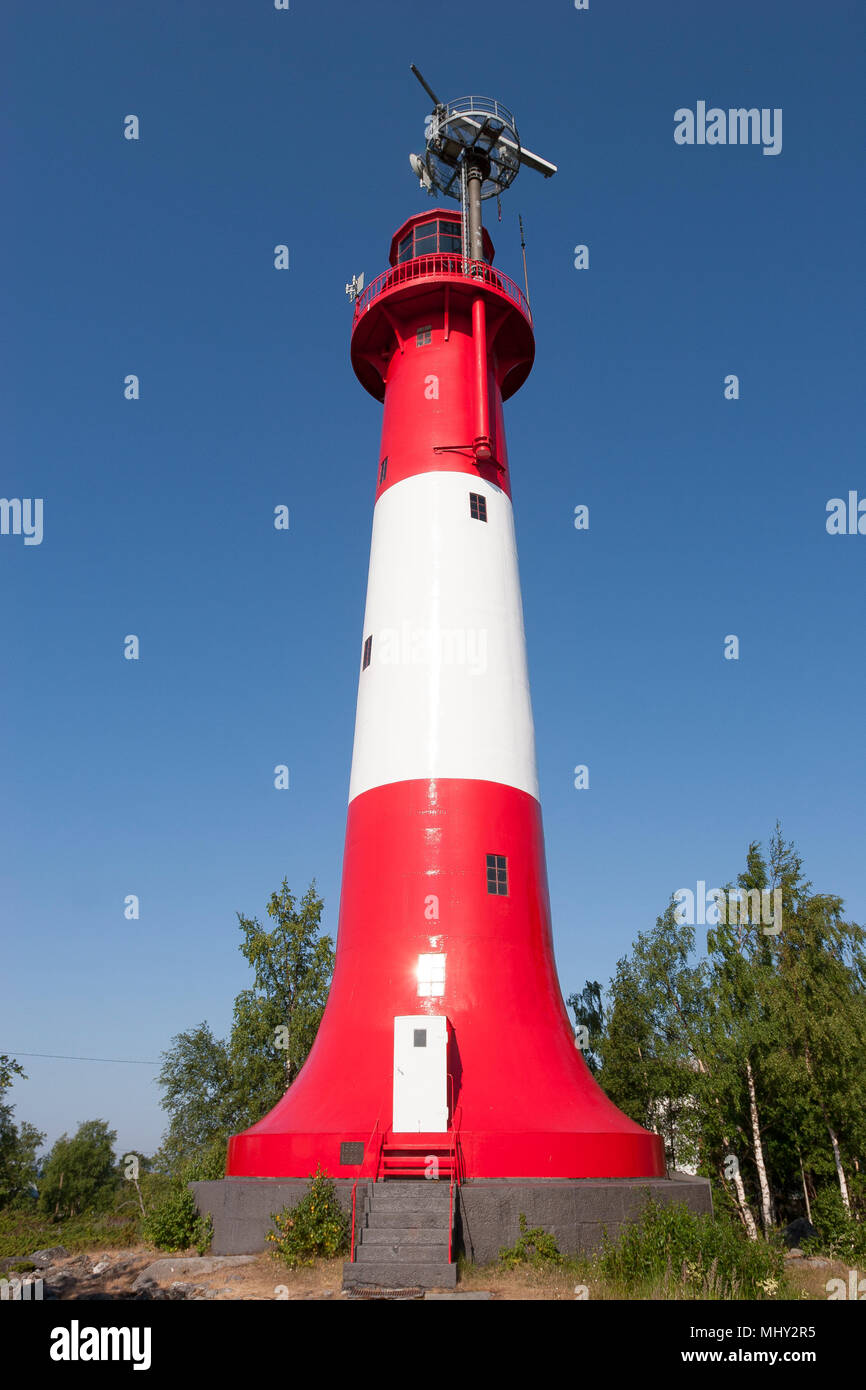 Leuchtturm auf der Pilot Palmer der Tankar, Ostsee, Finnland Stockfoto
