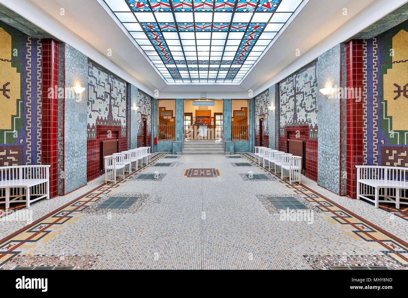 Das amalienbad ist eine bekannte städtische Hallenbad in Wien. Es wurde in den Jahren 1923 bis 1926 gebaut. Stockfoto