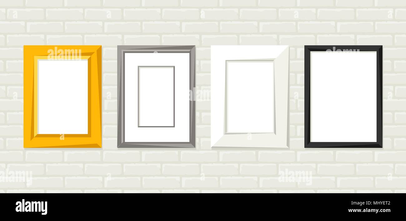 Satz von verschiedenen Frames für Bilder und Fotos an der Wand Stock Vektor