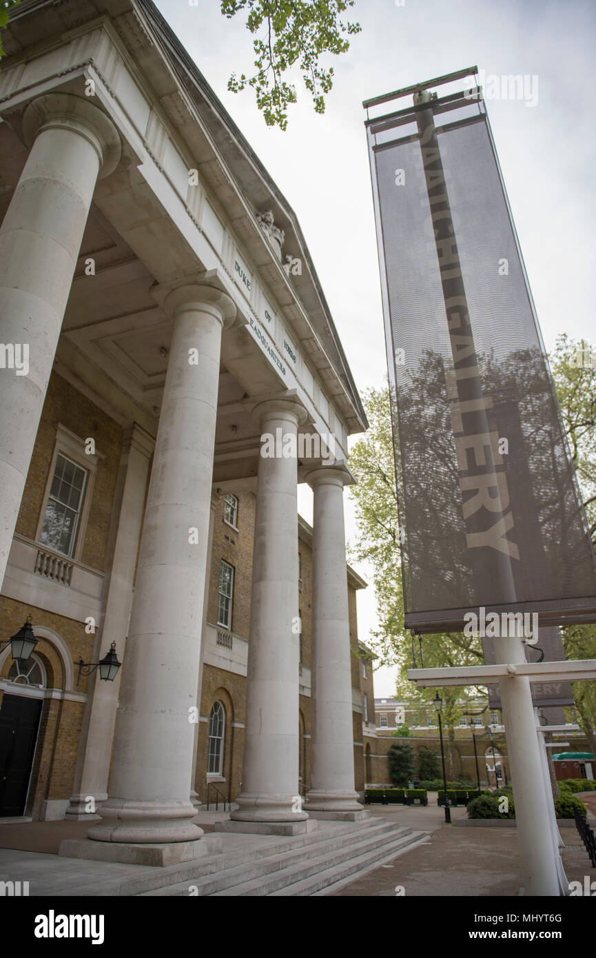 Chelsea, London, Großbritannien. Äußere der Saatchi Gallery im 19. Jahrhundert Herzog von HQ von York, Kings Road. Stockfoto