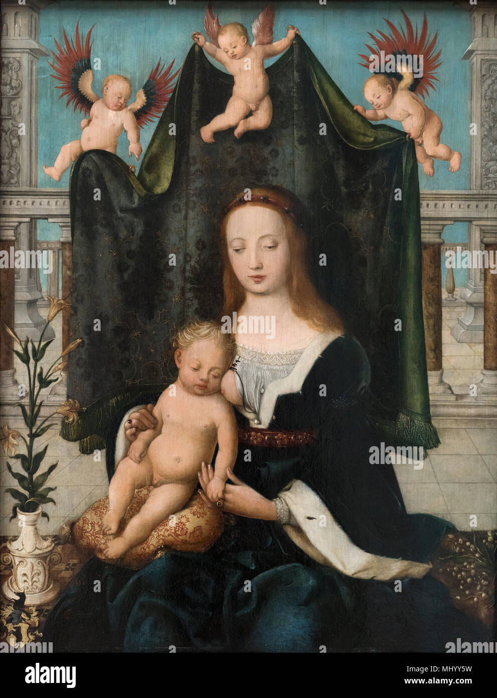 Hans Holbein der Ältere (Ca. 1465-1524), Mary mit der schlafenden Christkind, Ca. 1520. Maria mit dem Christuskind schlafenden. Stockfoto