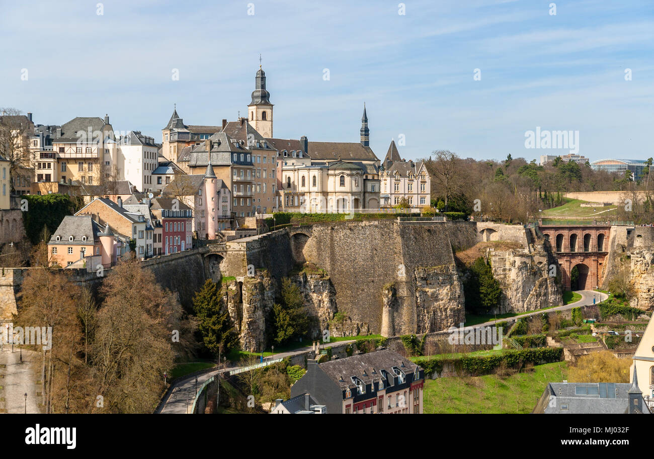 Blick auf die Altstadt von Luxemburg Stockfoto