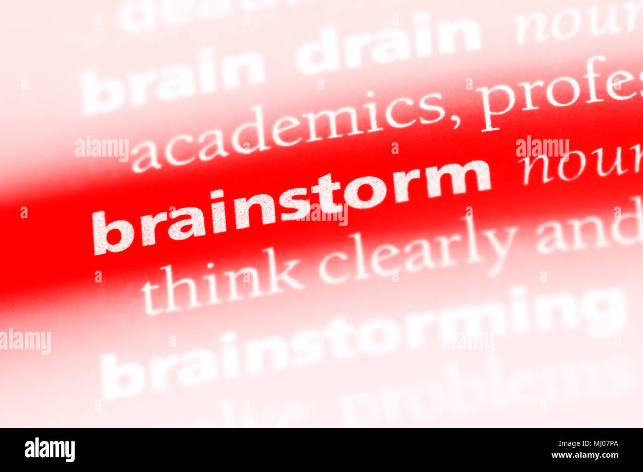 Brainstorming Wort in einem Wörterbuch. Brainstorming Konzept. Stockfoto