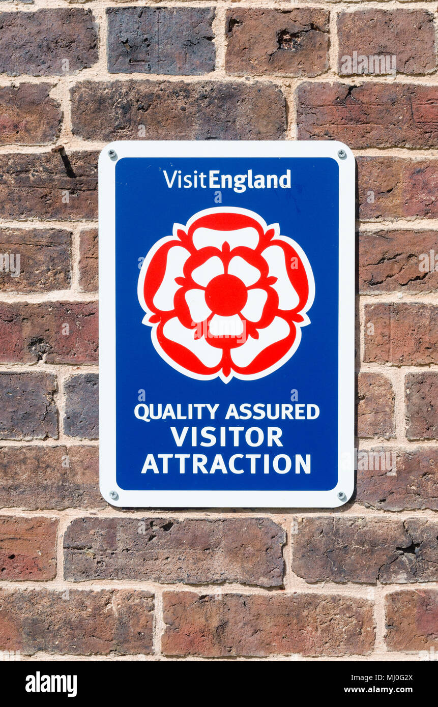 Visit England Zeichen an Aston Hall in Birmingham, qualitätsgesicherten Besucherattraktion Stockfoto