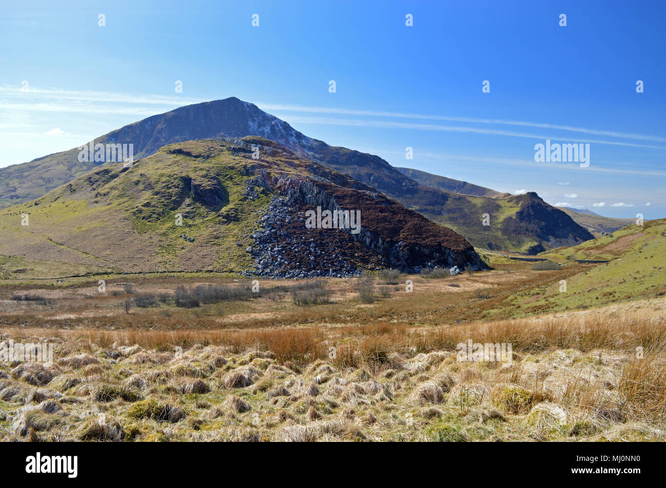 Nantlle Ridge gesehen zu Fuß Gipfel des Mynydd Mawr in der Nähe von rhyd Du, Snowdonia zu Stockfoto