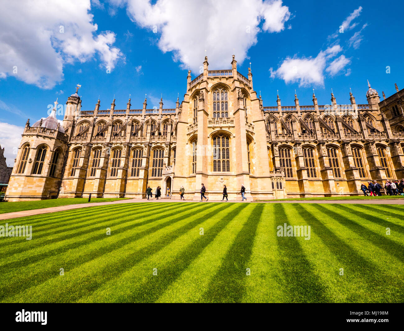 Die St Georges Kapelle, Lage des Royal Wedding 2018, Schloss Windsor, Windsor, Berkshire, England, UK, GB. Stockfoto