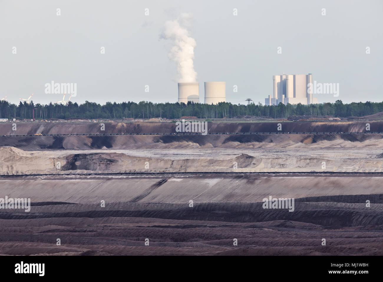 Braunkohle Tagebau in der Lausitz, Deutschland Stockfoto