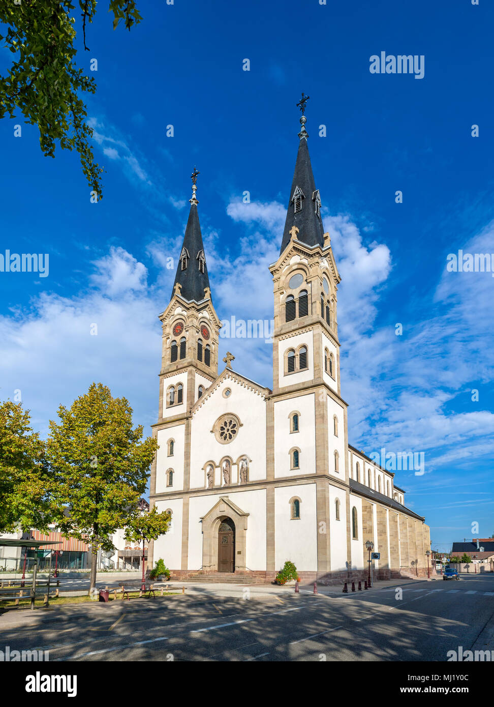 Saint-Symphorien Kirche von Illkirch-Graffenstaden - Elsass, Fran Stockfoto