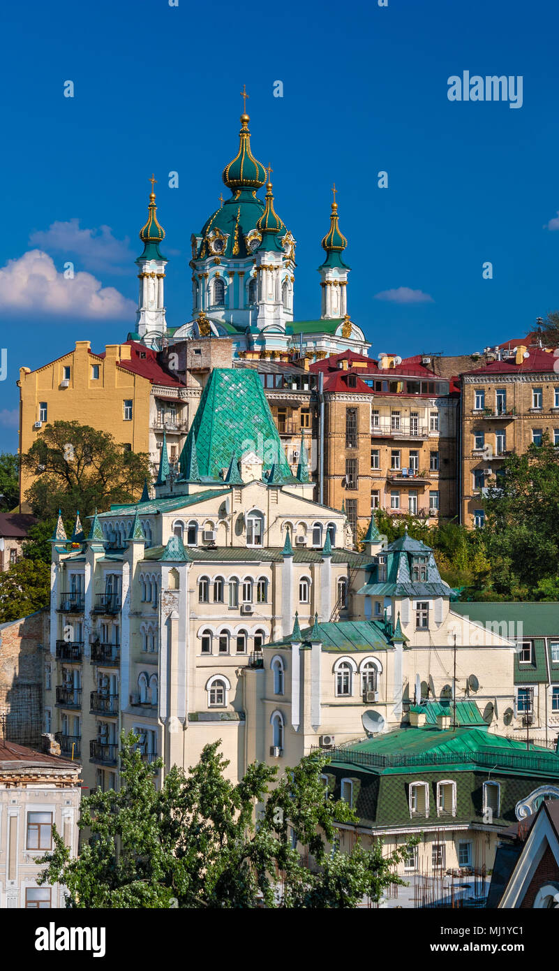 Blick auf die St. Andrew's Church - Kiew, Ukraine Stockfoto
