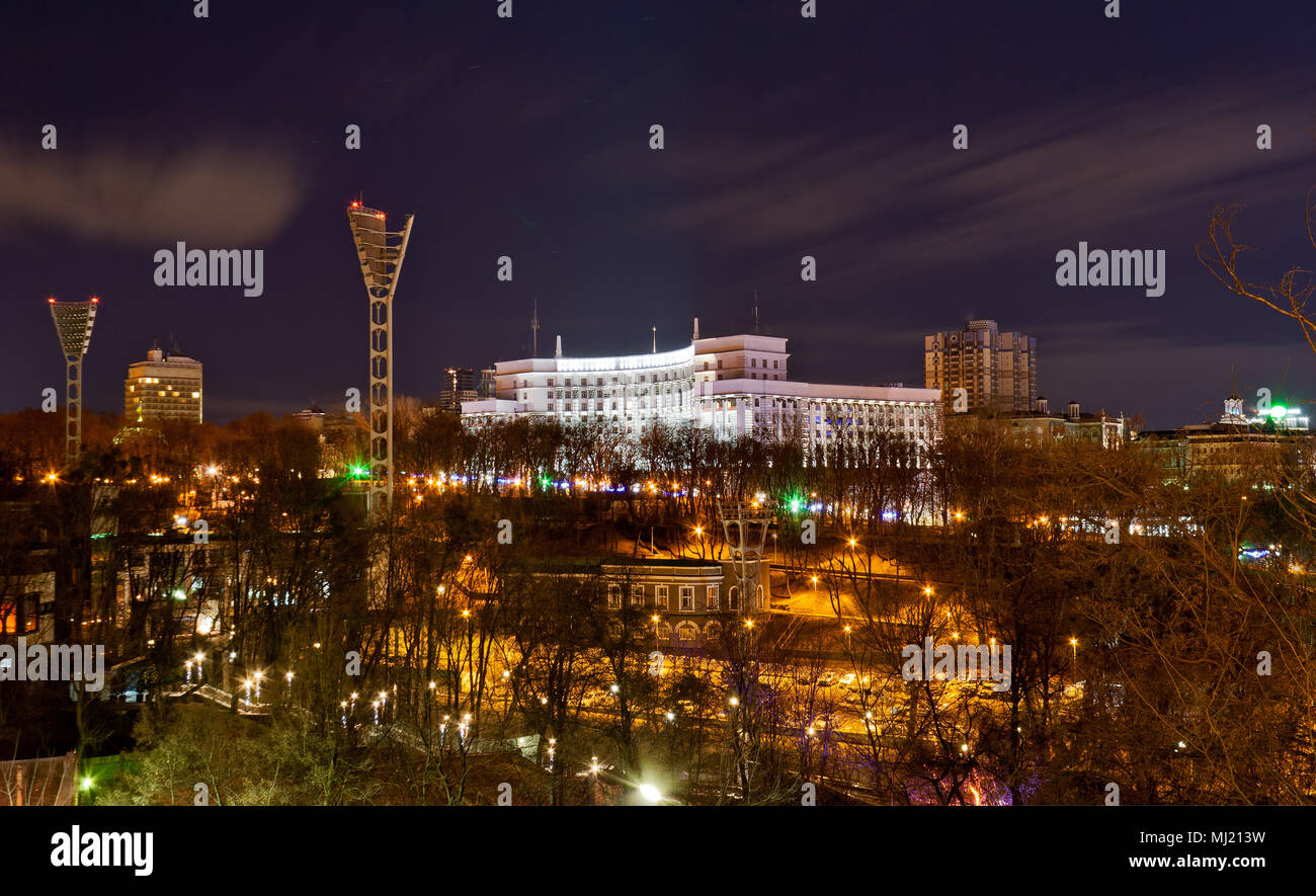 Anzeigen von Dynamo Stadion und das Government House Stockfoto