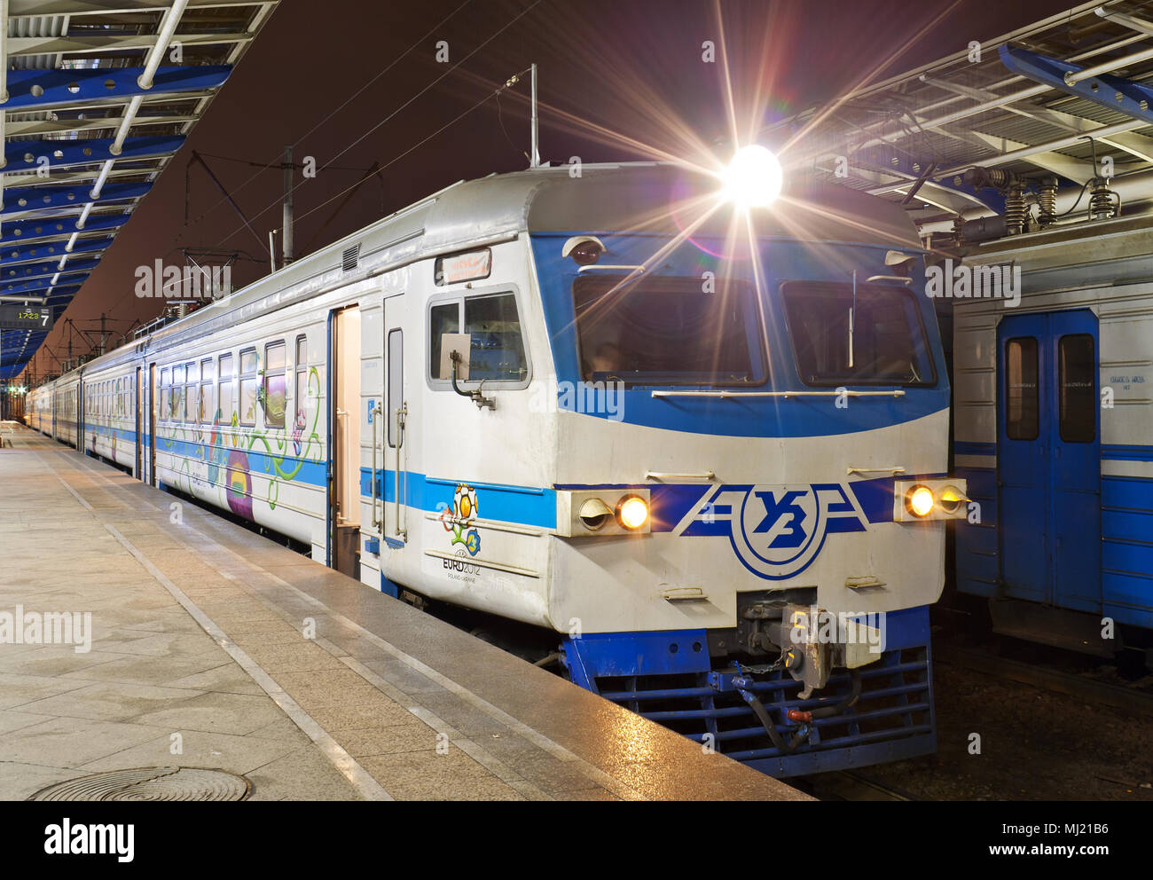 Stadt Kiew Zug Stockfoto