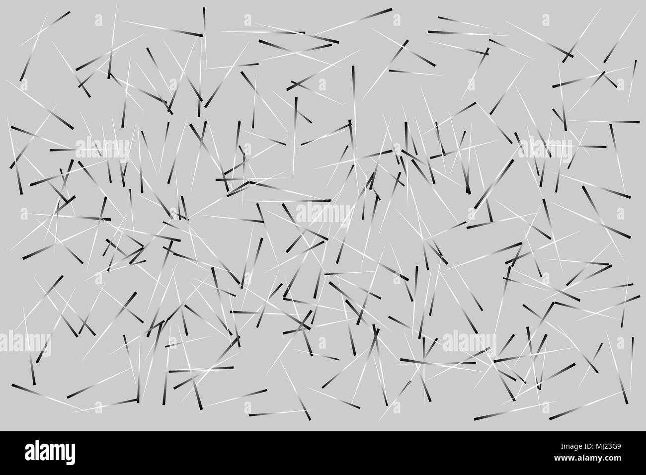 Abstrakte geometrische Muster, Farbverlauf Schwarz und Weiß sticks Textur auf grauem Hintergrund. Vector Illustration, EPS 10. Stock Vektor
