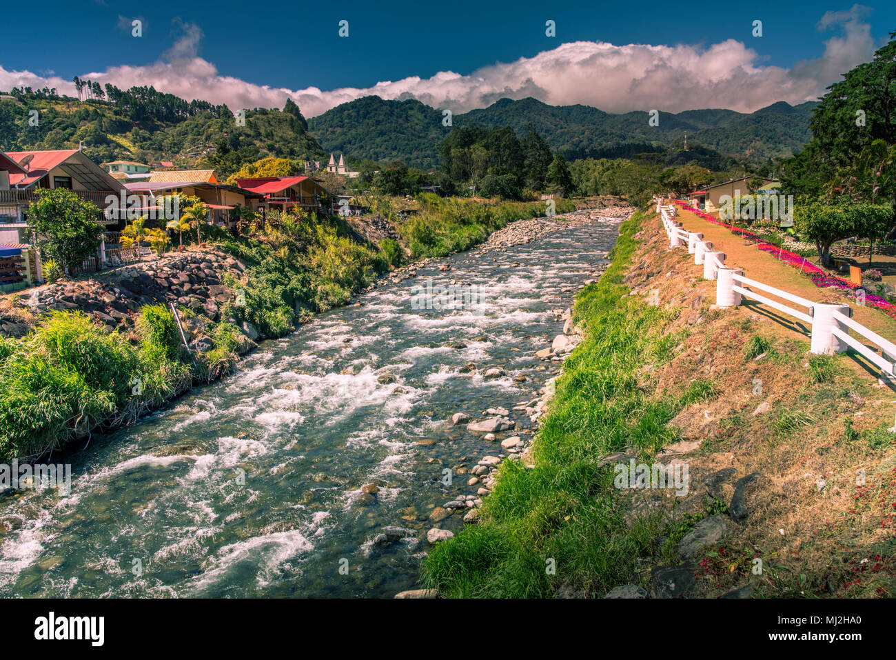 Boquete Kaffee und Blumenmarkt, Chiriqui, Panama Stockfoto