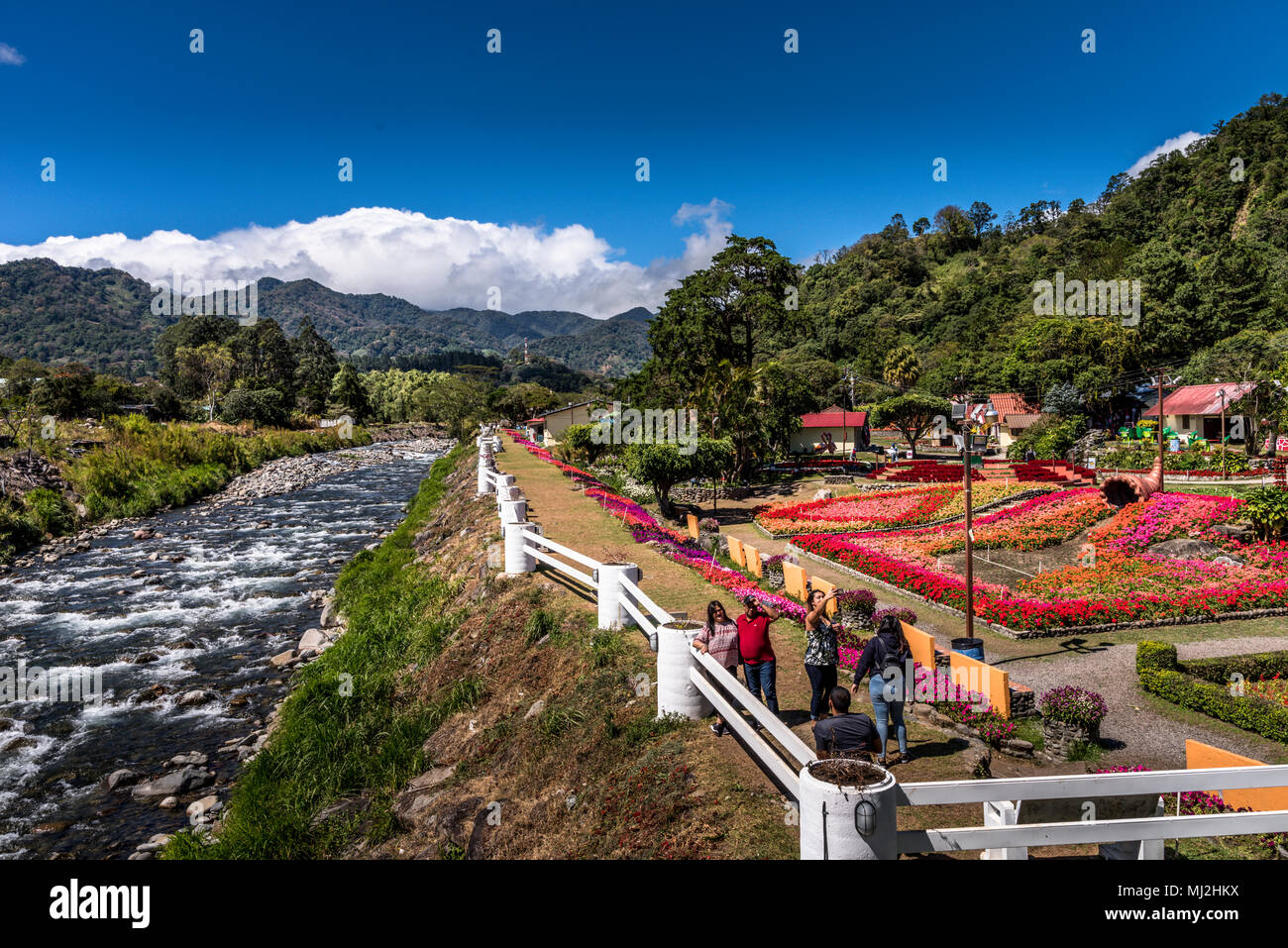 Boquete Kaffee und Blumenmarkt, Chiriqui, Panama Stockfoto