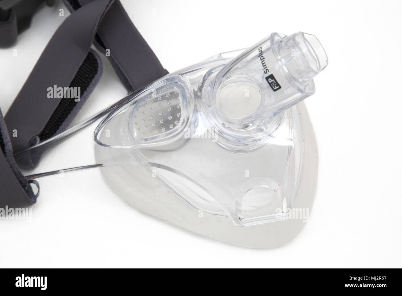 CPAP ResMed Quattro Luft Full Face Maske für Personen, die unter Schlafapnoe leiden Stockfoto