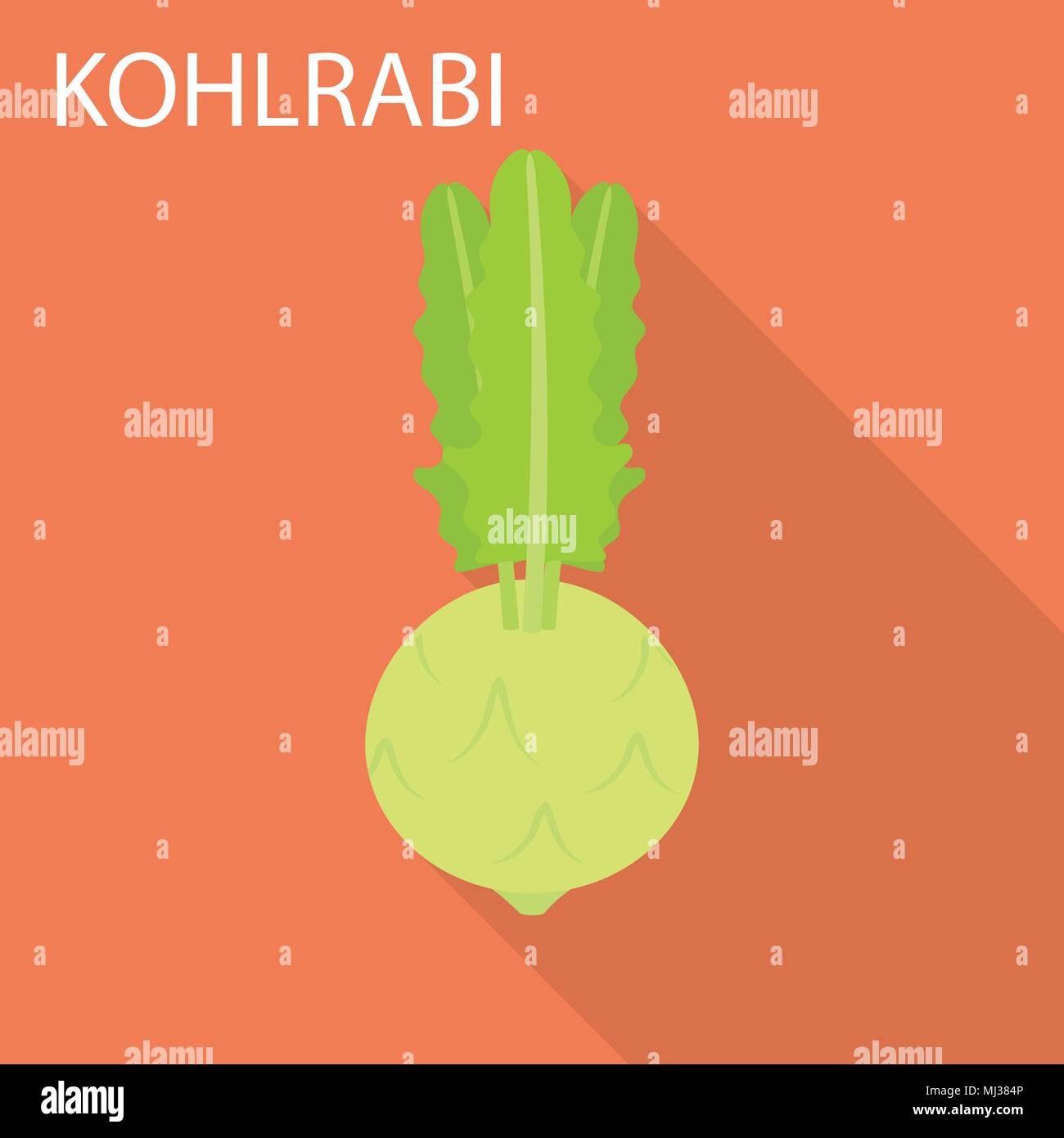Kohlrabi Symbol, flacher Stil Stock Vektor