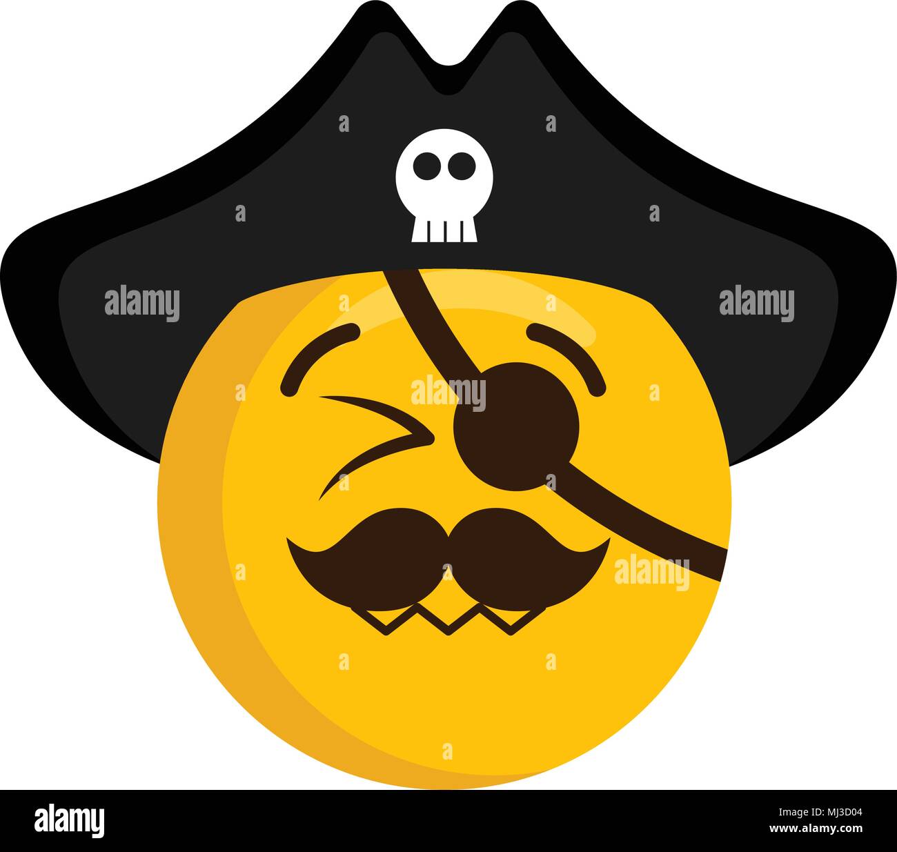 Gerne Pirat emoji mit Hut Stock Vektor