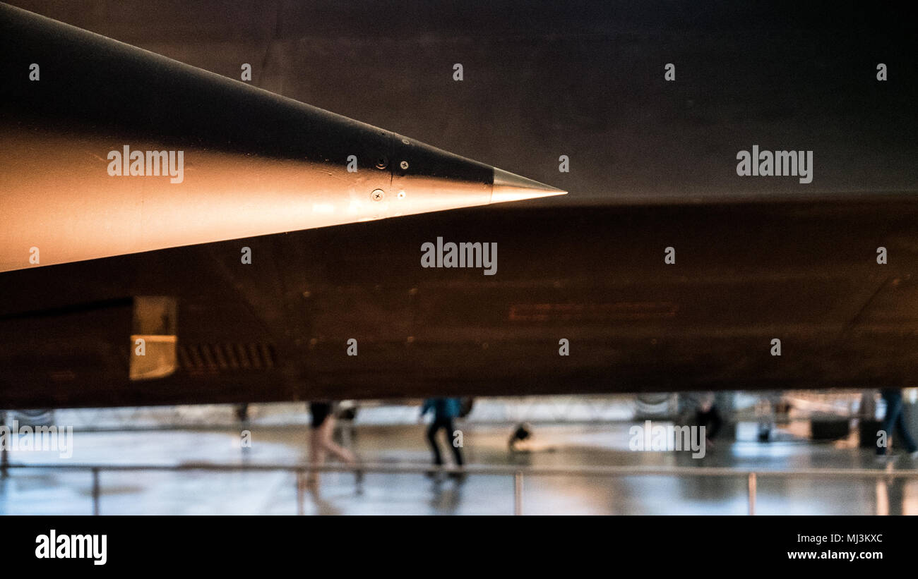 SR-71 Blackbird auf Anzeige an der Steven F. Udzar-Hazy Center in Virginia Stockfoto