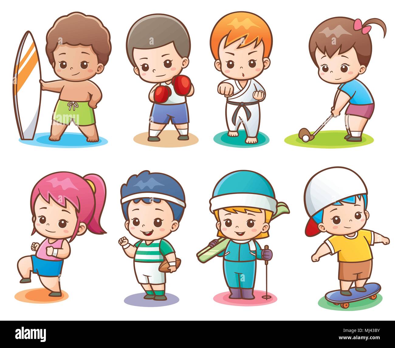 Vector Illustration von Cartoon Sport Charakter Stock Vektor