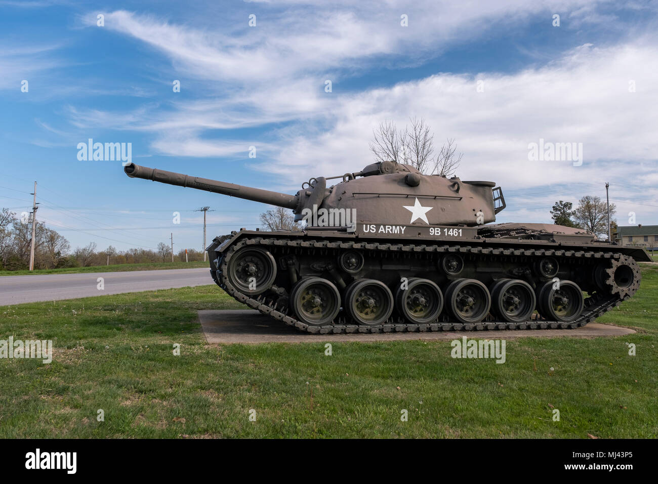 FORT LEONARD WOOD, MO - 29. APRIL 2018: General Sherman Medium Tank M4A3E8 Stockfoto