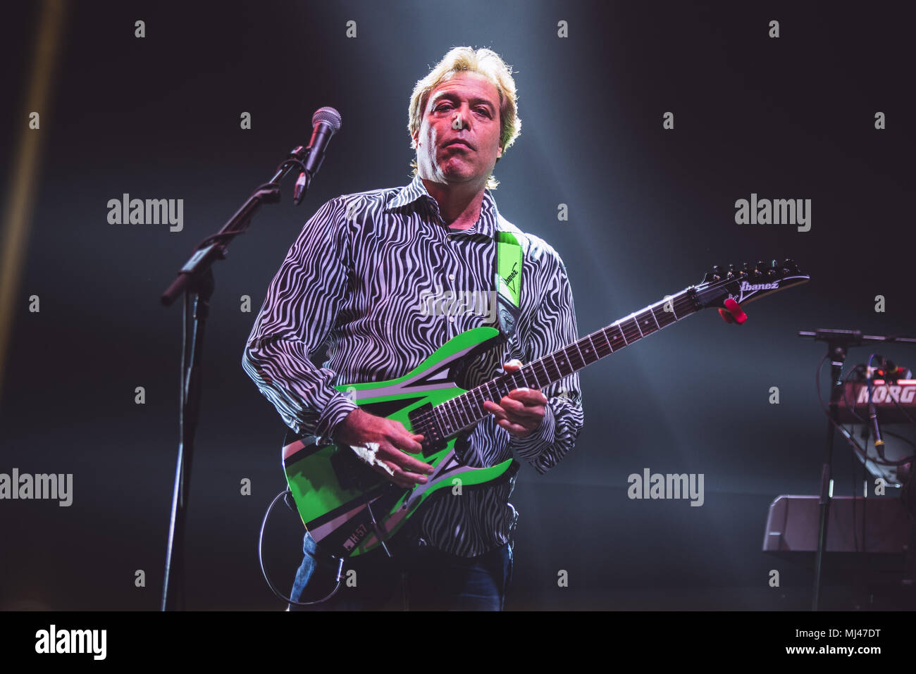 Turin, Italien, 3. Mai 2018: Die Italienische komische Rock Band Elio E Le storie TESE live auf der Bühne in Turin für Ihre letzte Tour, genannt "Tour d'Addio", bevor sie ihre Spalte. Foto: Alessandro Bosio/Alamy leben Nachrichten Stockfoto