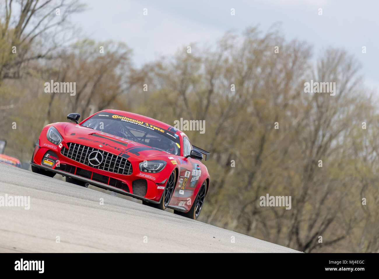 Lexington, Ohio, USA. 4. Mai, 2018. Die Ramsey Racing Mercedes-AMG Rennen durch die dreht in der Mitte Ohio - Ohio 120-Kurs in Lexington, Ohio. Quelle: Walter G Arce Sr Asp Inc/ASP/ZUMA Draht/Alamy leben Nachrichten Stockfoto