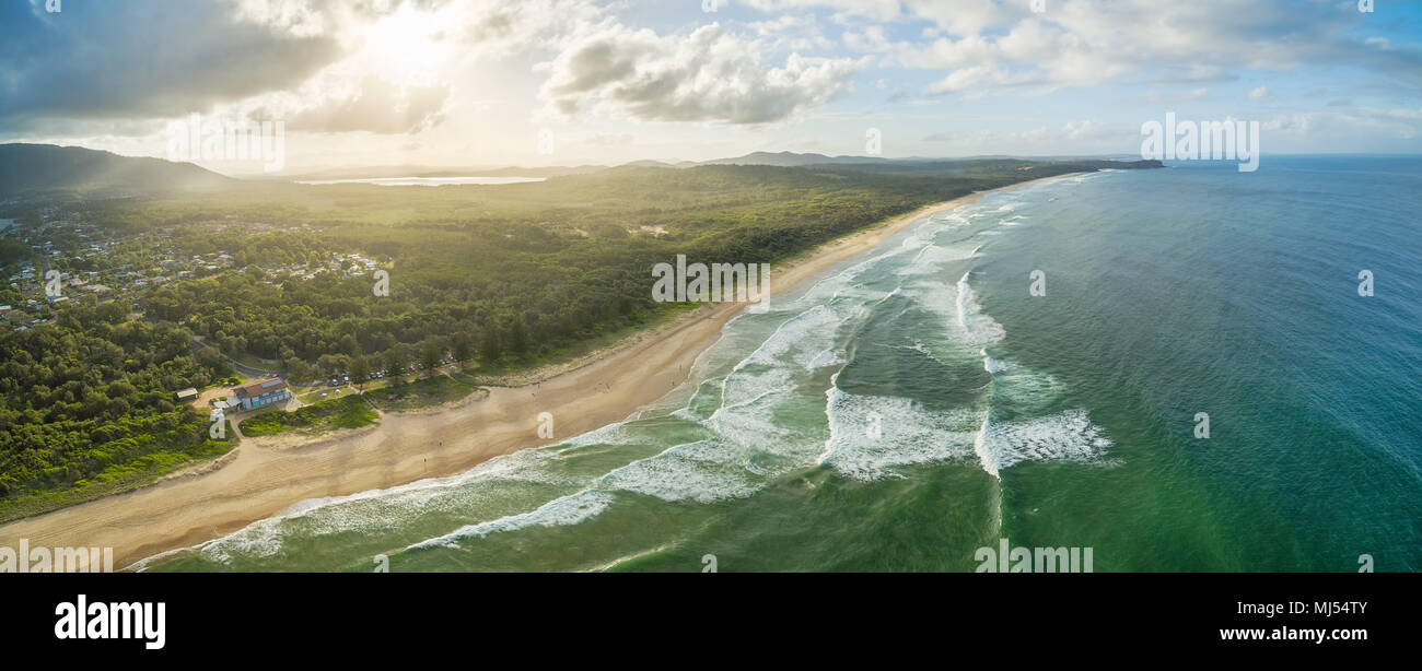 Antenne Panorama von North Haven Beach in New South Wales, Australien Stockfoto
