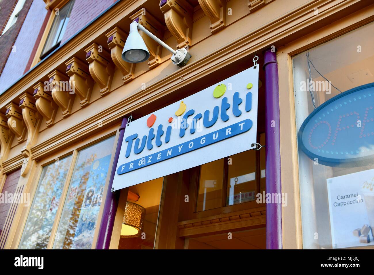 Tutti Frutti gefrorener Joghurt store Exterieur, Annapolis, MD, USA Stockfoto