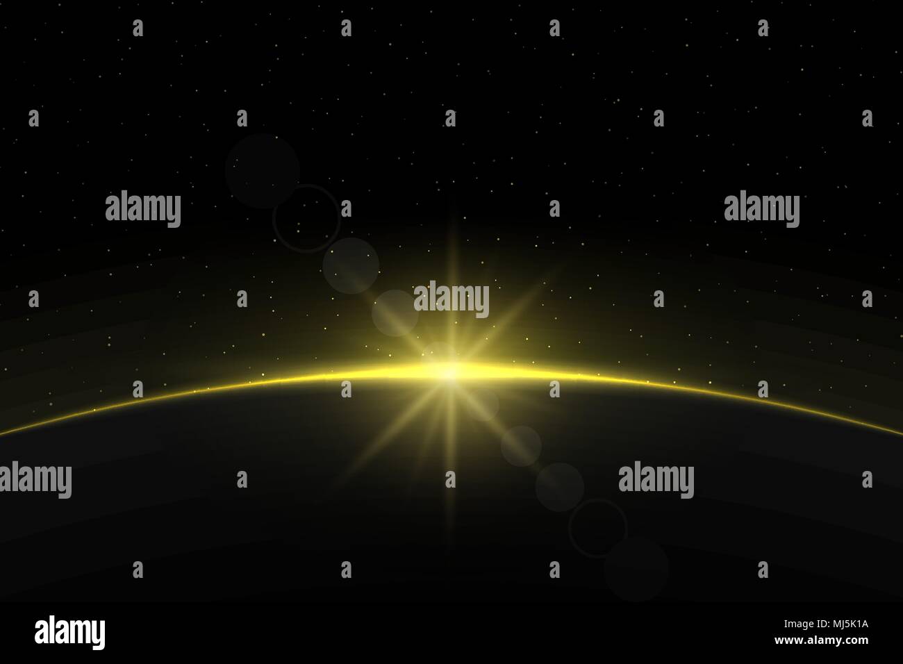 Planet Erde Sonnenaufgang. Globus Horizont Atmosphäre Stock Vektor