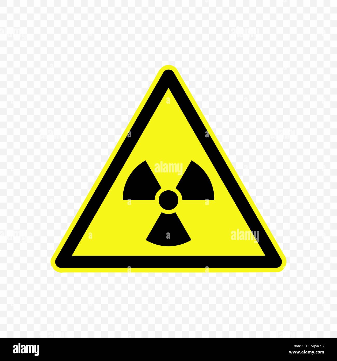 Ionisierende Strahlung Warnzeichen. Gefahrensymbole. Stock Vektor