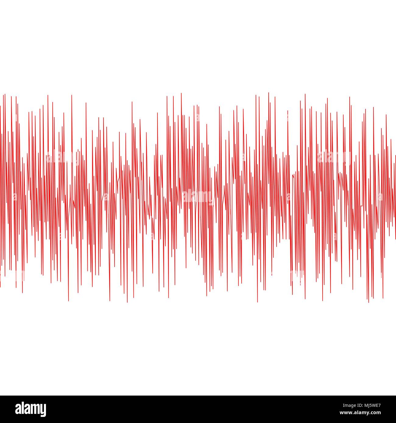 Seismische Wellen Schwingungen Erdbeben Wellenform mit zufälligen Frequenz und Amplitude Stock Vektor