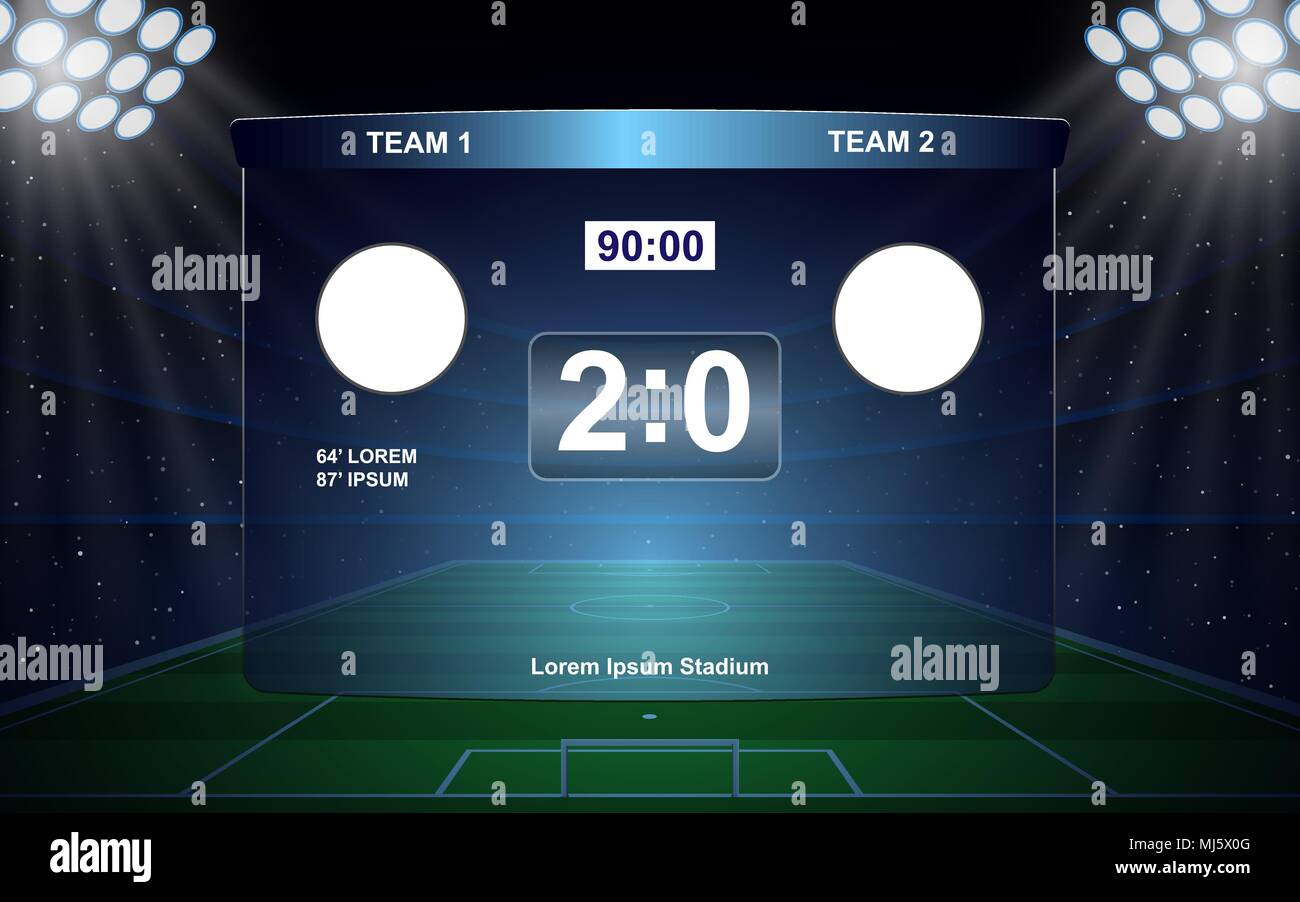 Fussball Anzeigetafel Broadcast Grafik Fussball Vorlage Stock Vektorgrafik Alamy