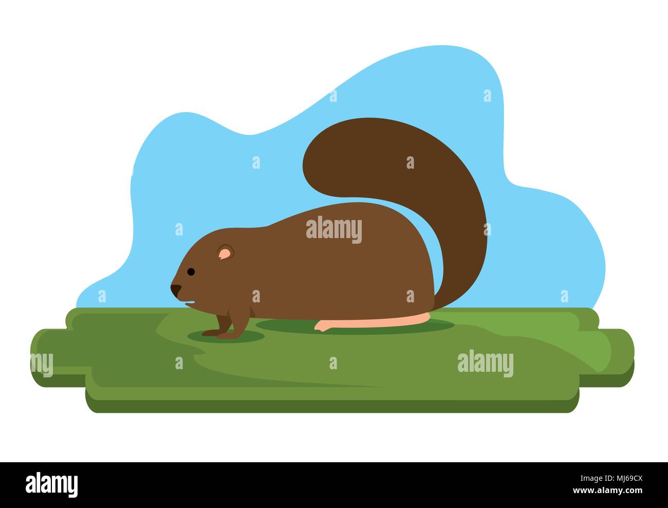 Biber kanadischer Tier Szene Stock Vektor