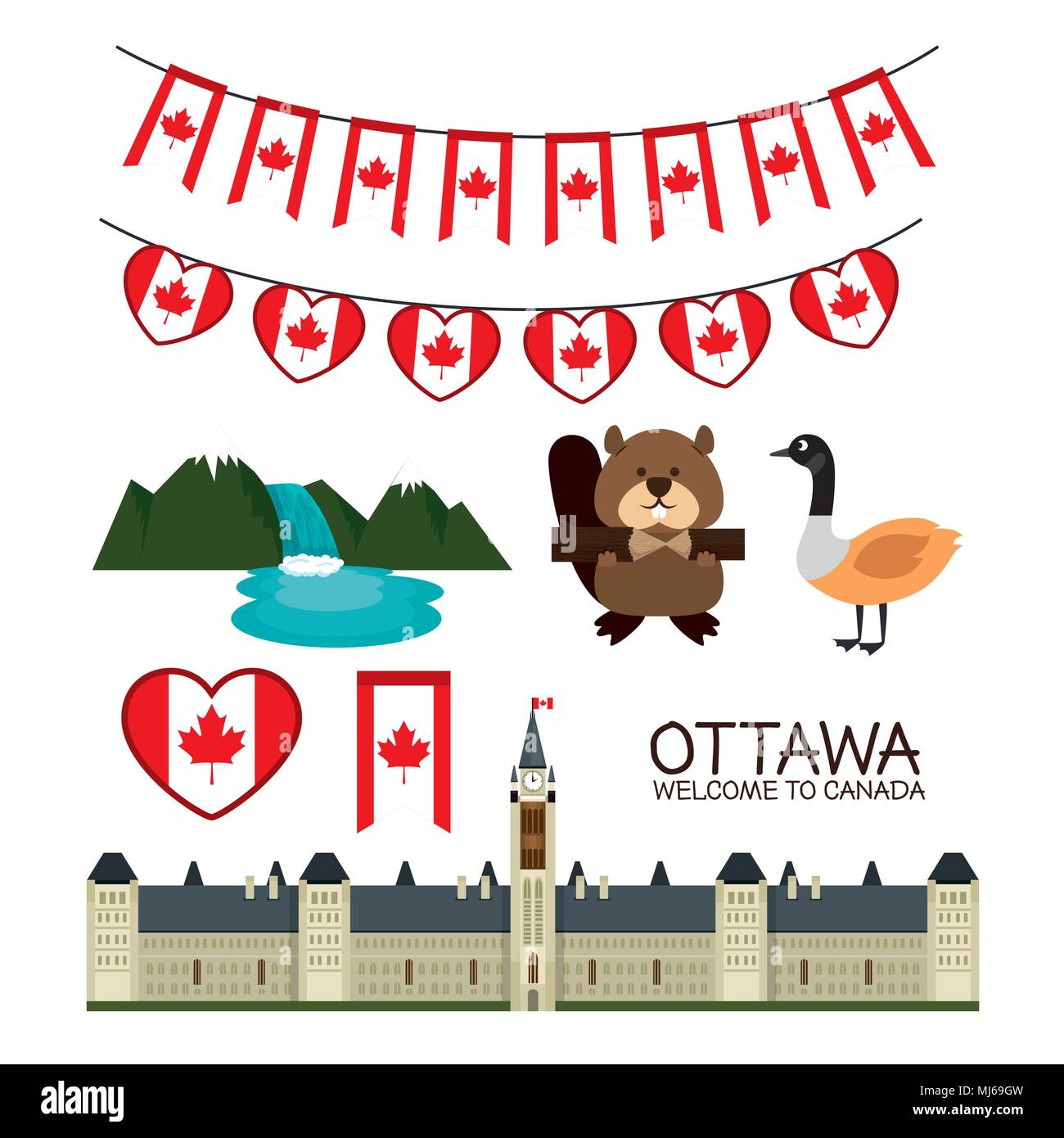 Ottawa Kanada Stadtbild Szene Stock Vektor