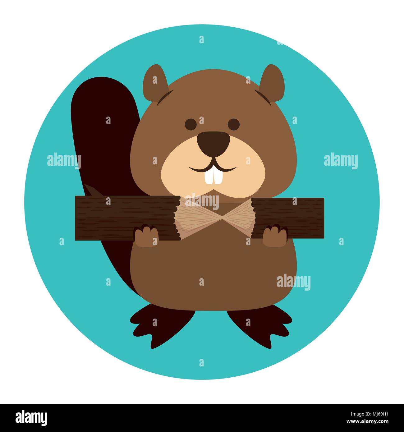 Biber kanadischer Tier Szene Stock Vektor