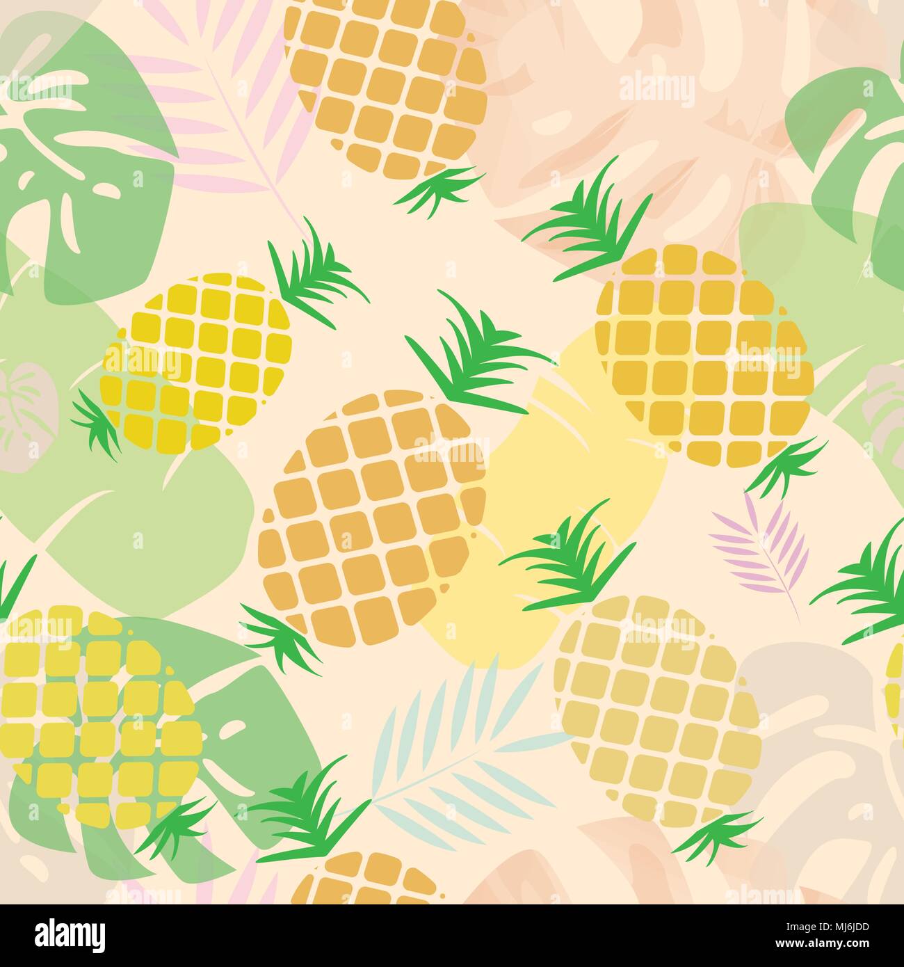 Ananas nahtlose Muster für textile Design Hintergrund. Vector Illustration EPS 10. Stock Vektor