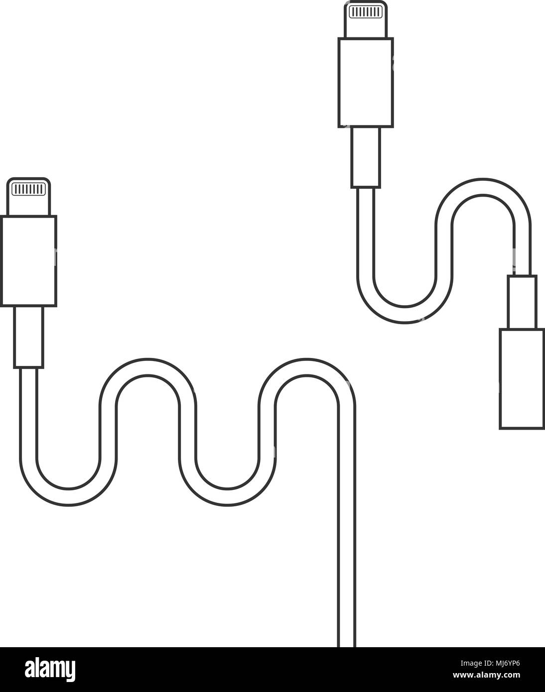 Thin Line blitz Anschluss mit Adapter Stock Vektor