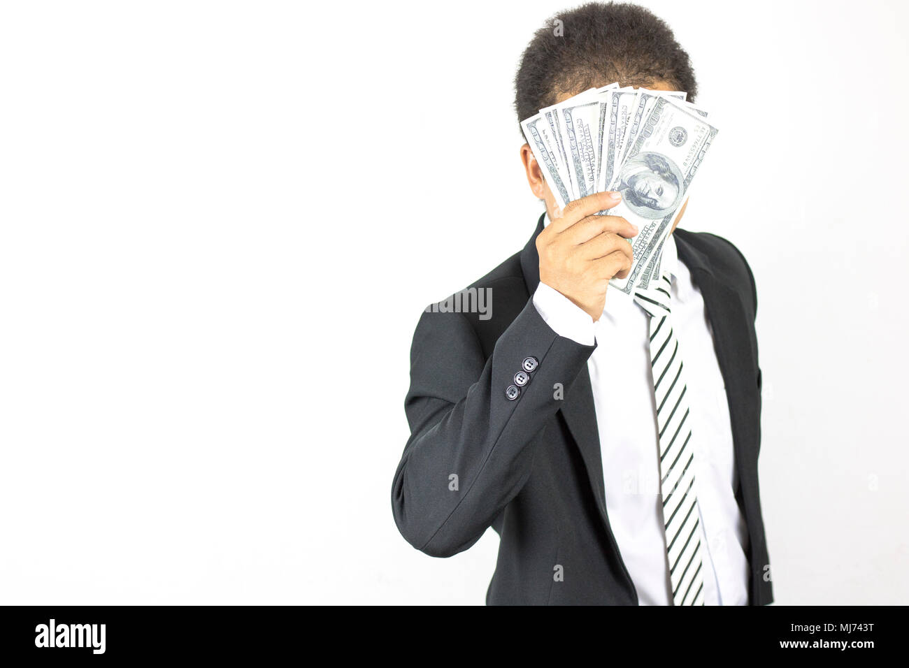 Geschäftsmann Show und Geld geben, Konzept zu verdienen, Korruption und Investitionen Stockfoto