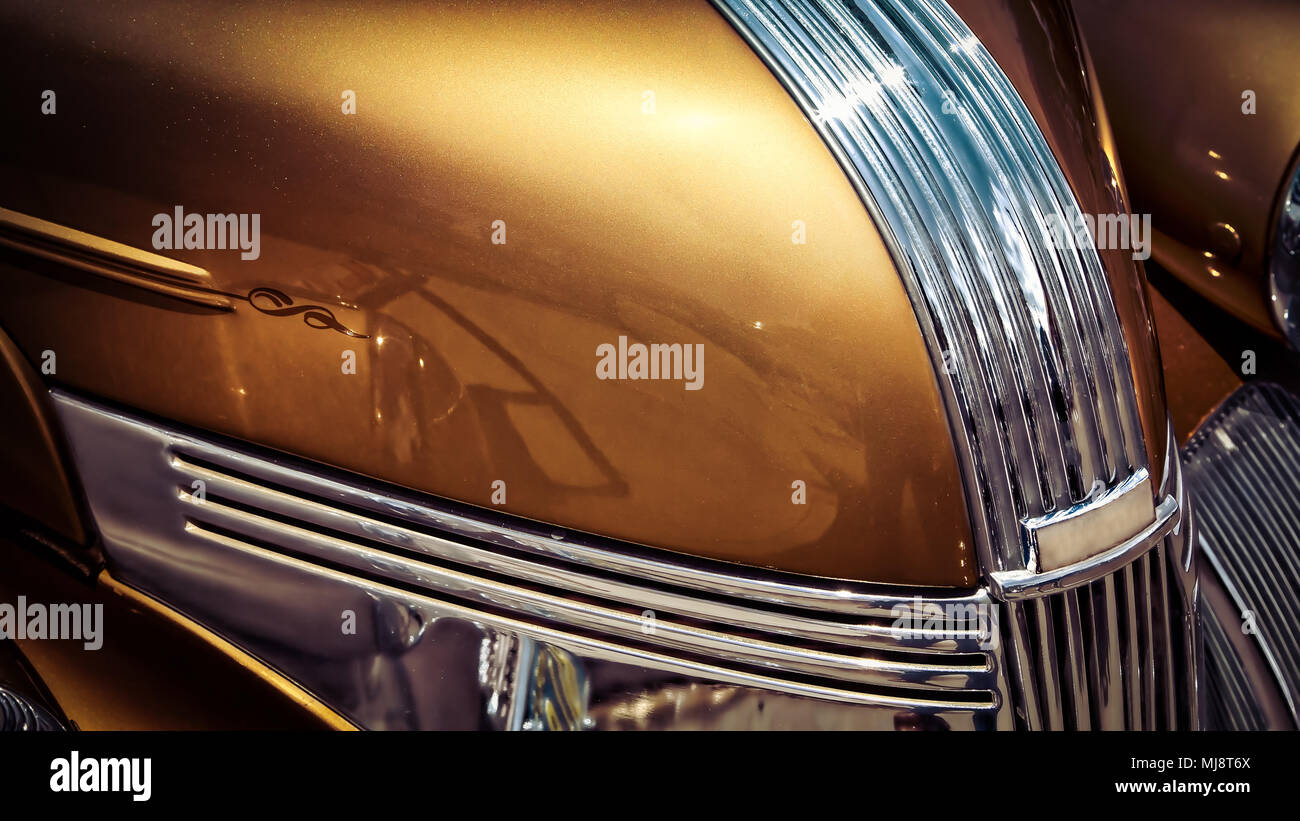 Das vordere Ende der 30er Jahre Classic American Auto. Stockfoto