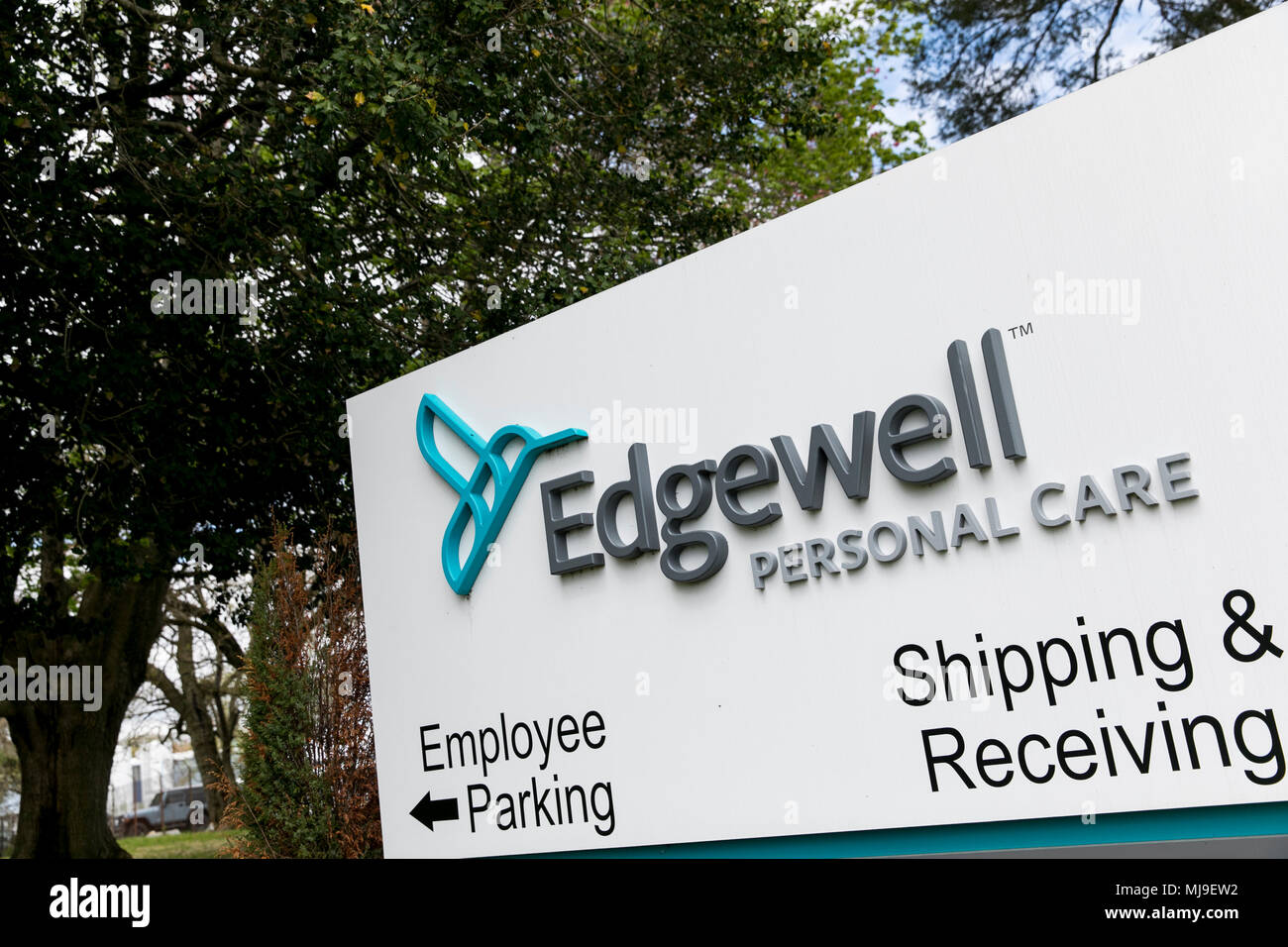 Ein logo Zeichen außerhalb einer Anlage durch Edgewell persönliche Betreuung in Dover, Delaware am 29. April 2018 belegt. Stockfoto